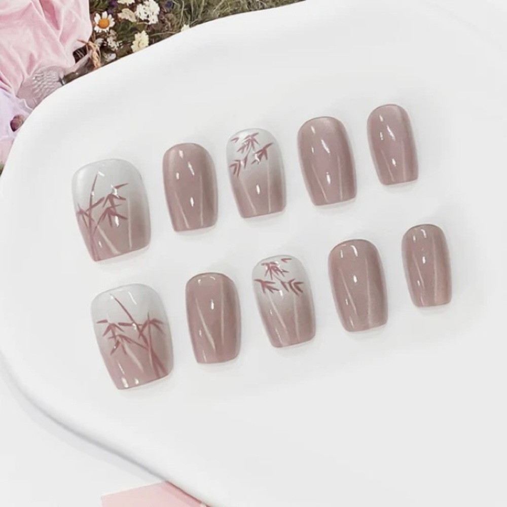 Bamboo Gradient Press On Nails